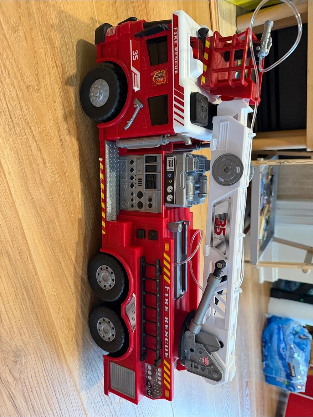 Dickies 24 in Red and White Fire Rescue Ladder Truck Toy